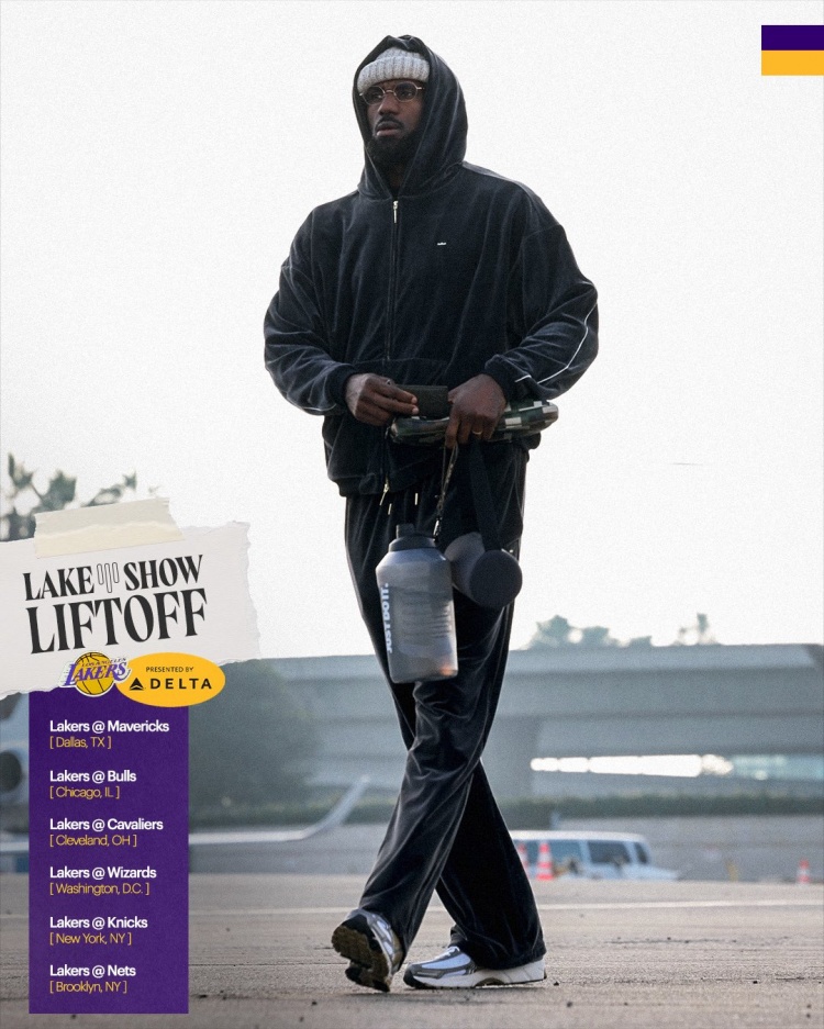 星空体育官方入口-湖人官推晒球员前往客场登机照：6个客场地点